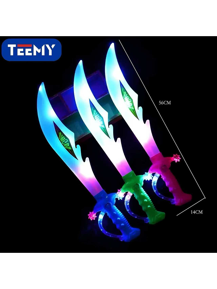 ESPADA LUMINOSA, PRECIO PUBLICADO ES AL POR MAYOR Y DEBEN SER 3 UNIDADES DEL MISMO  1