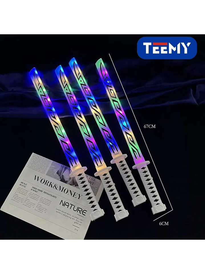 ESPADA LUMINOSA, PRECIO PUBLICADO ES AL POR MAYOR Y DEBEN SER 3 UNIDADES DEL MISMO  1