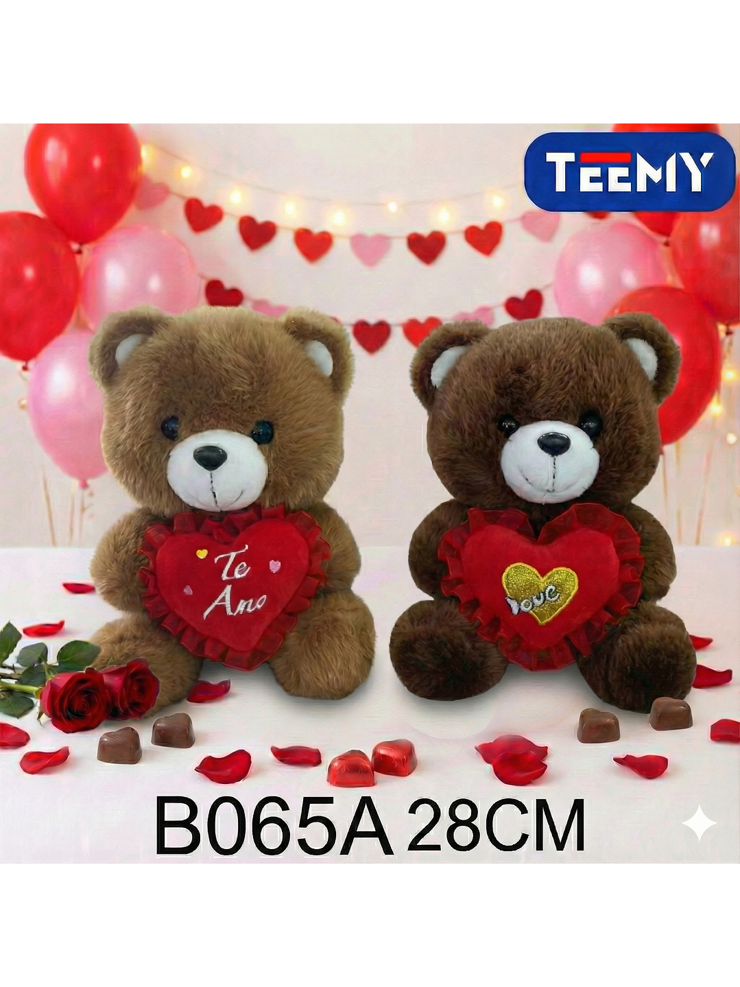 PELUCHE OSO AMOR  28 CM  , PRECIO PUBLICADO ES AL POR MAYOR Y DEBEN SER 3 UNIDADES DEL MISMO  1
