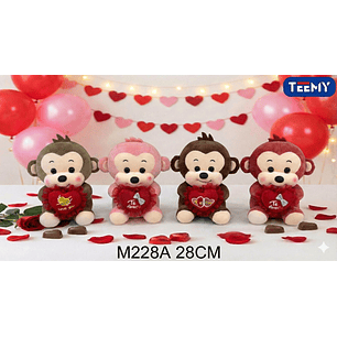 PELUCHE MONO AMOR 20 CM, PRECIO PUBLICADO ES AL POR MAYOR Y DEBEN SER 3 UNIDADES DEL MISMO 