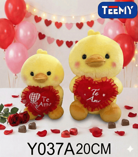 PELUCHE PATO AMOR 20CM , PRECIO PUBLICADO ES AL POR MAYOR Y DEBEN SER 3 UNIDADES DEL MISMO  (Y037A)