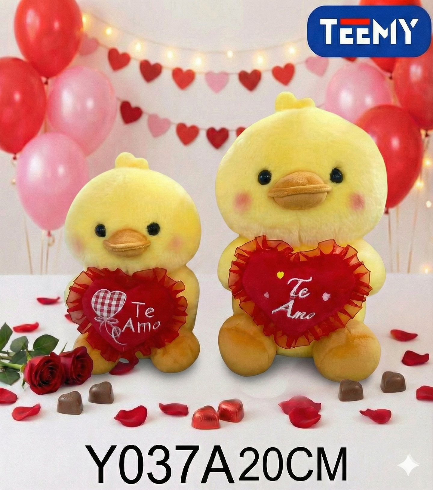 PELUCHE PATO AMOR 20CM , PRECIO PUBLICADO ES AL POR MAYOR Y DEBEN SER 3 UNIDADES DEL MISMO  (Y037A) 1