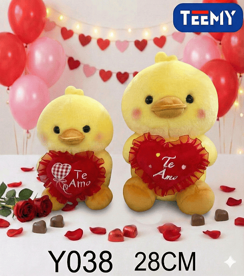 PELUCHE PATO AMOR 28CM , PRECIO PUBLICADO ES AL POR MAYOR Y DEBEN SER 3 UNIDADES DEL MISMO  (Y038)