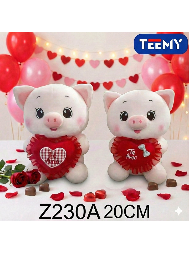 PELUCHE CHANCHO AMOR 20 CM , PRECIO PUBLICADO ES AL POR MAYOR Y DEBEN SER 3 UNIDADES DEL MISMO  1
