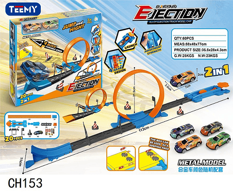 PISTA CON CARROS 2 EN 1, PRECIO PUBLICADO ES AL POR MAYOR Y DEBEN SER 3 UNIDADES DEL MISMO  (CH153)