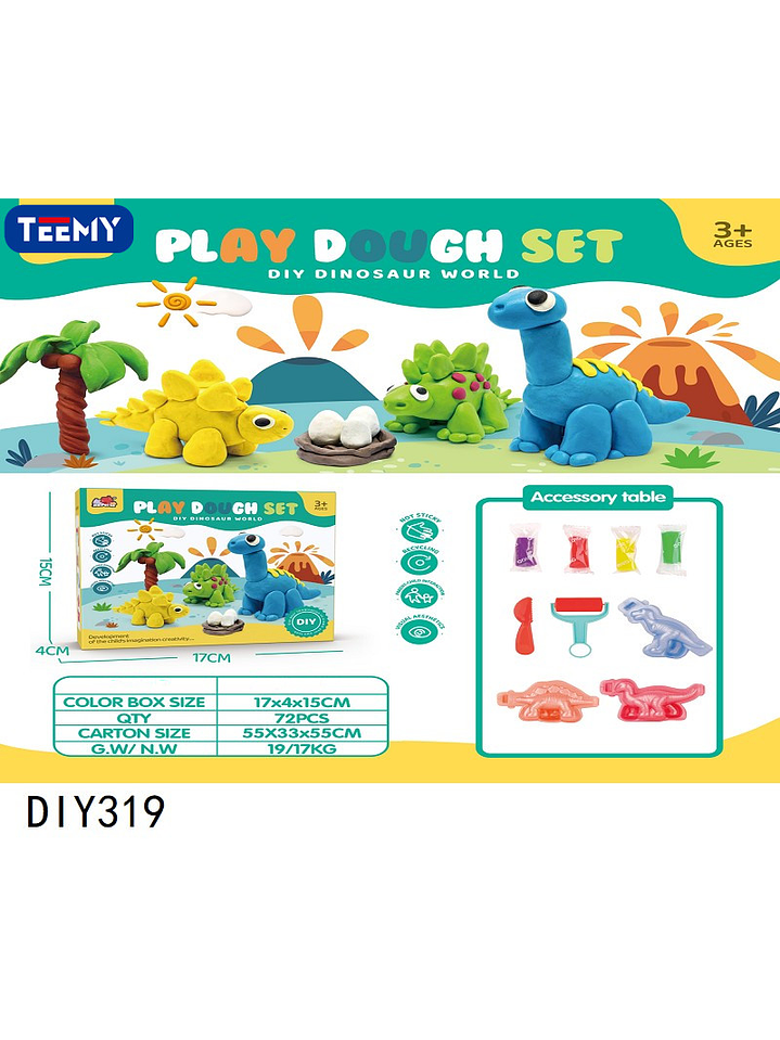 MASA SENSORIAL DINOSAURIOS, PRECIO PUBLICADO ES AL POR MAYOR Y DEBEN SER 3 UNIDADES DEL MISMO  1