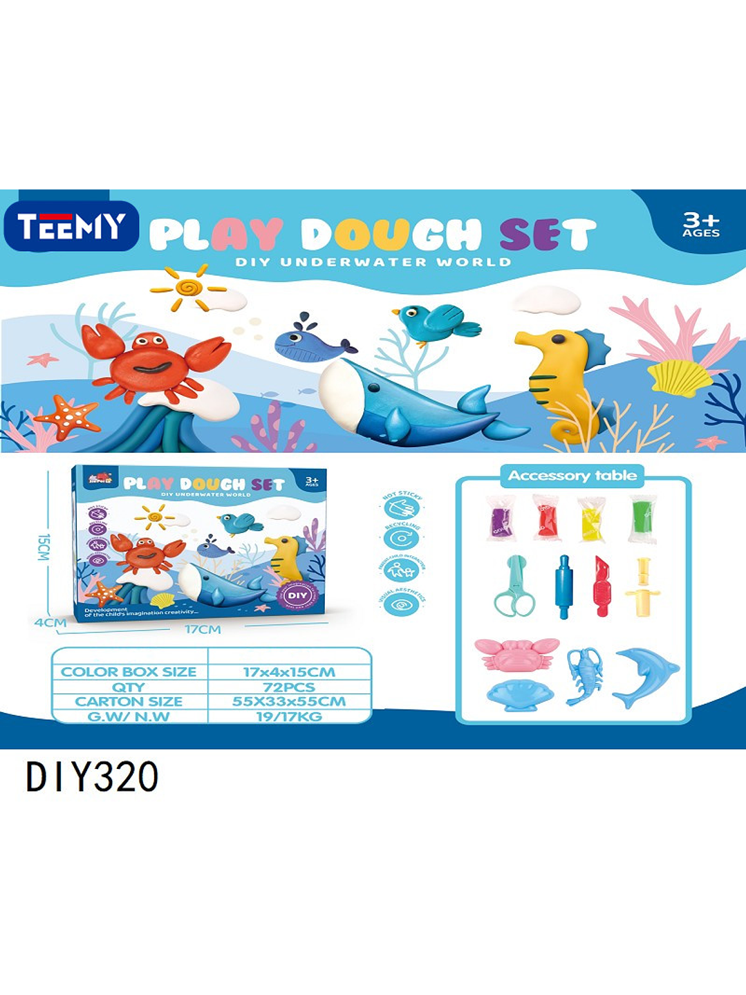 MASA SENSORIAL ANIMALES MARINOS, PRECIO PUBLICADO ES AL POR MAYOR Y DEBEN SER 3 UNIDADES DEL MISMO  1