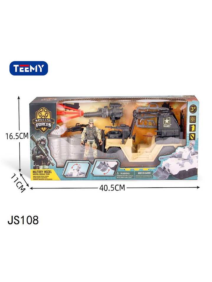 CARRO MILITAR  CON ACCESORIOS, PRECIO PUBLICADO ES AL POR MAYOR Y DEBEN SER 3 UNIDADES DEL MISMO  1