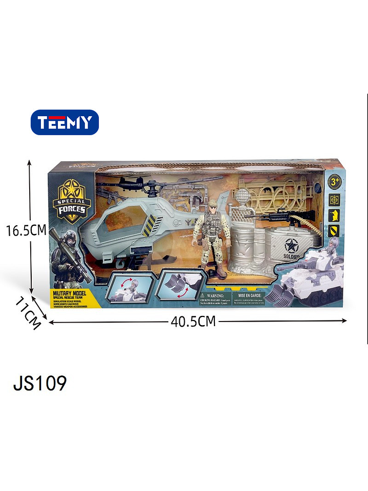 HELICOPTERO MILITAR CON ACCESORIOS, PRECIO PUBLICADO ES AL POR MAYOR Y DEBEN SER 3 UNIDADES DEL MISMO  1