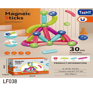 JUGUETE MAGNETICO 30 PIEZAS, PRECIO PUBLICADO ES AL POR MAYOR Y DEBEN SER 3 UNIDADES DEL MISMO 