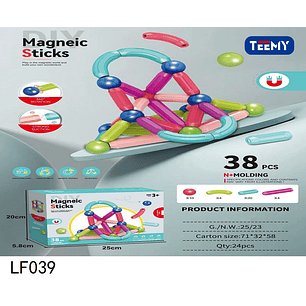 JUGUETE MAGNETICO 38 PIEZAS, PRECIO PUBLICADO ES AL POR MAYOR Y DEBEN SER 3 UNIDADES DEL MISMO 