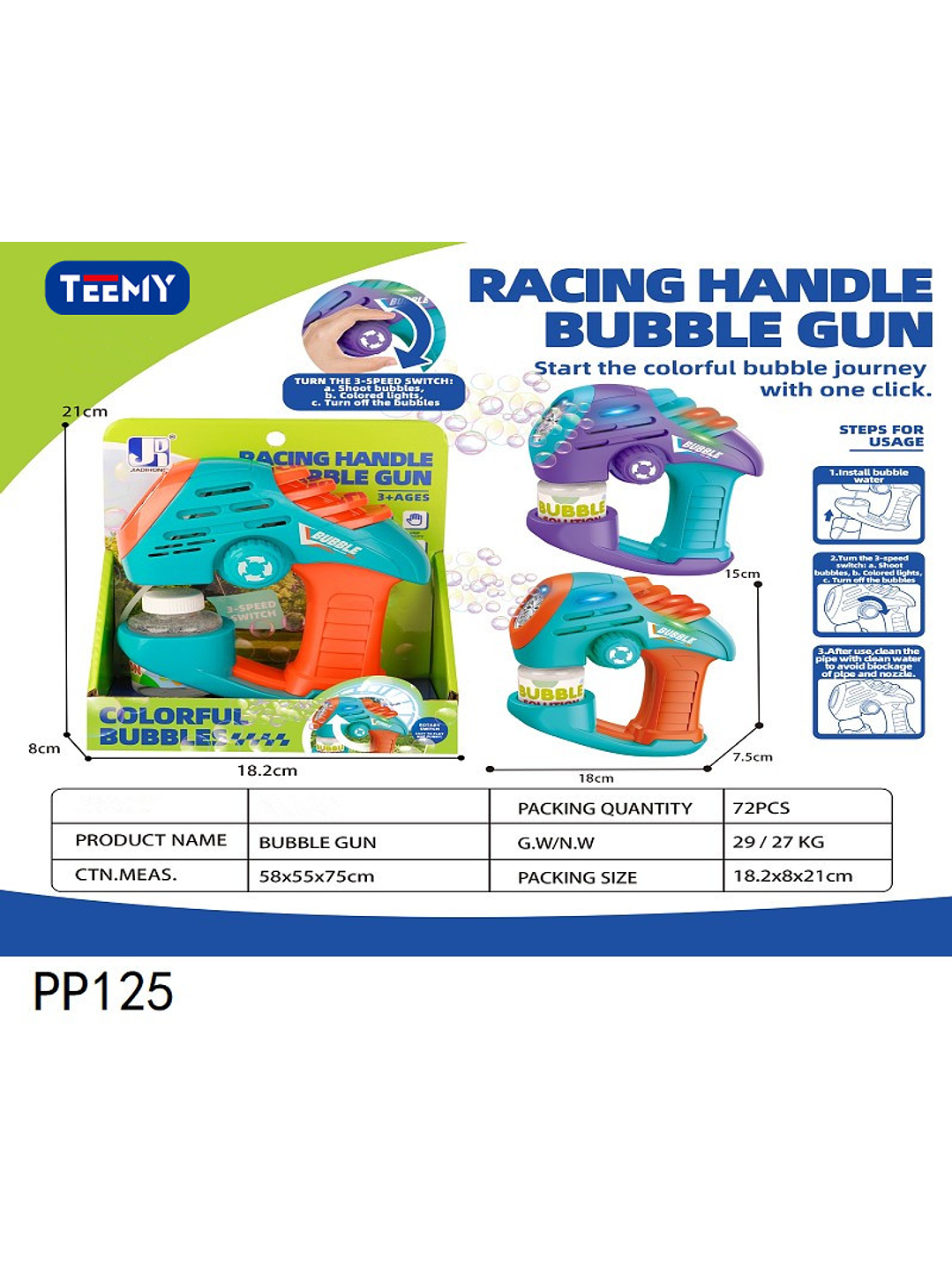 PISTOLA DE BURBUJAS, PRECIO PUBLICADO ES AL POR MAYOR Y DEBEN SER 3 UNIDADES DEL MISMO  1