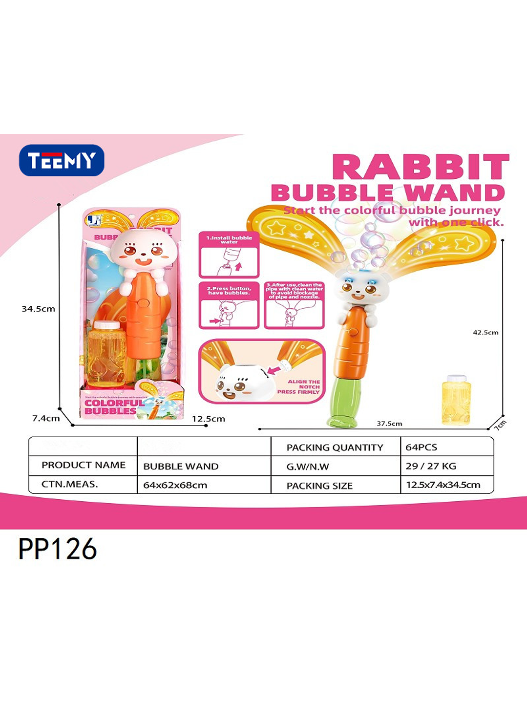 BURBUJAS DE CONEJITO, PRECIO PUBLICADO ES AL POR MAYOR Y DEBEN SER 3 UNIDADES DEL MISMO  1