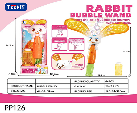 BURBUJAS DE CONEJO, PRECIO PUBLICADO ES AL POR MAYOR Y DEBEN SER 3 UNIDADES DEL MISMO 