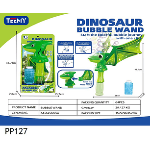BURBUJAS CON DINOSAURIO, PRECIO PUBLICADO ES AL POR MAYOR Y DEBEN SER 3 UNIDADES DEL MISMO 