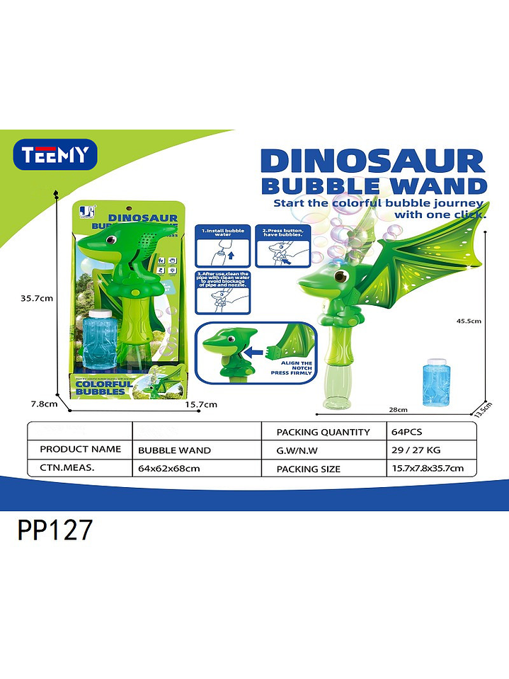 BURBUJAS CON DINOSAURIO, PRECIO PUBLICADO ES AL POR MAYOR Y DEBEN SER 3 UNIDADES DEL MISMO  1