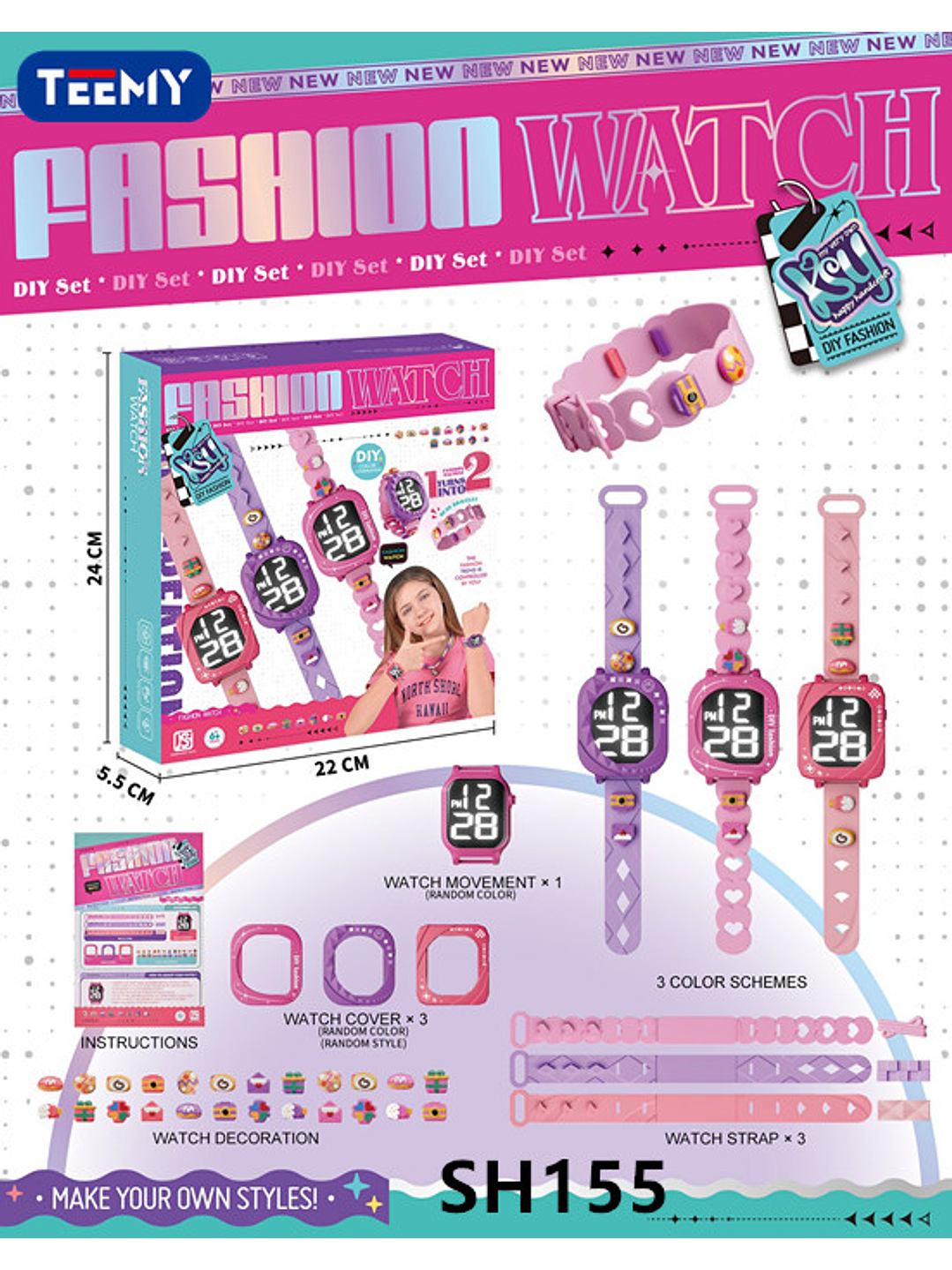 RELOJ FASHION, PRECIO PUBLICADO ES AL POR MAYOR Y DEBEN SER 3 UNIDADES DEL MISMO  1