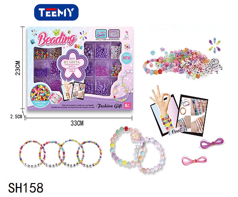 JUEGO DE MANUALIDADES PARA HACER PULSERAS, PRECIO PUBLICADO ES AL POR MAYOR Y DEBEN SER 3 UNIDADES DEL MISMO  (SH158)