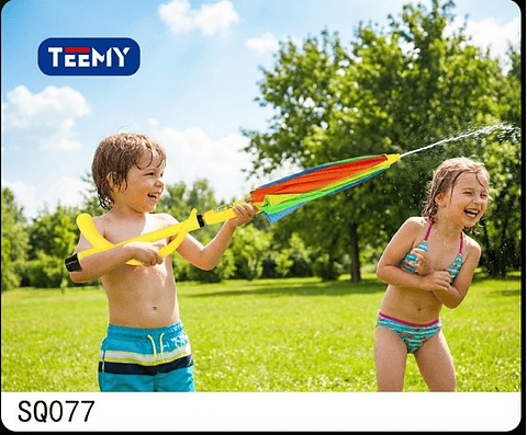 PISTOLA DE AGUA CON SOMBRILLA 70 CM, PRECIO PUBLICADO ES AL POR MAYOR Y DEBEN SER 3 UNIDADES DEL MISMO  (SQ077)