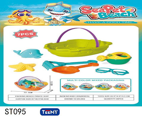 BALDE DE PLAYA CON ACCESORIOS, PRECIO PUBLICADO ES AL POR MAYOR Y DEBEN SER 3 UNIDADES DEL MISMO  (ST095)