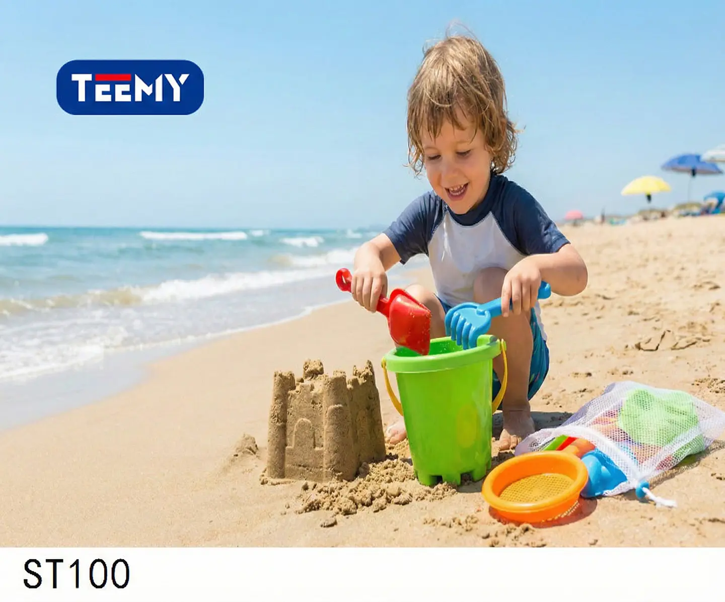 BALDE DE PLAYA CON ACCESORIOS, 3 DEL MISMO POR MAYOR  (ST100) 1