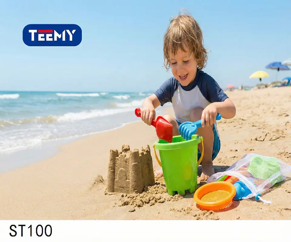 BALDE DE PLAYA CON ACCESORIOS, 3 DEL MISMO POR MAYOR  (ST100) 1