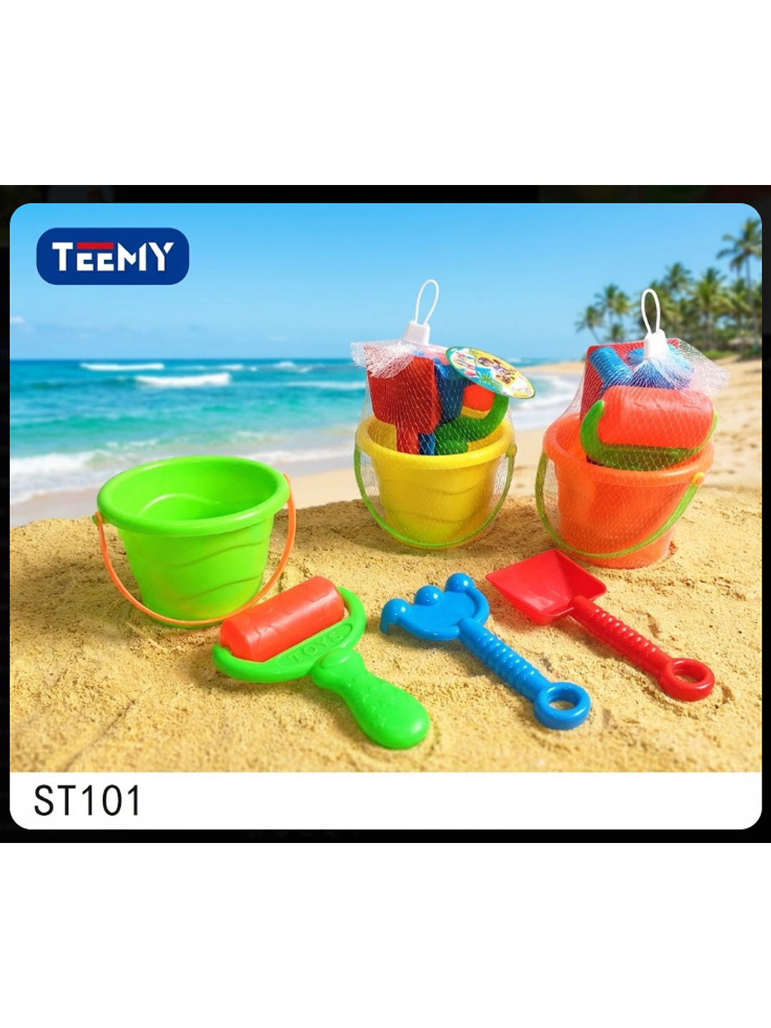 BALDE DE PLAYA CON ACCESORIOS, PRECIO PUBLICADO ES AL POR MAYOR Y DEBEN SER 3 UNIDADES DEL MISMO  1