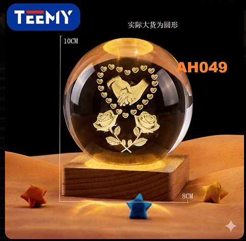 ESFERA LUMINOSA USB  ROSAS, 3 DEL MISMO POR MAYOR  (AH049)