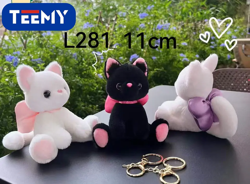LLAVERO PELUCHE GATO 11 CM PAQUETE 12 PIEZAS (L281) 1