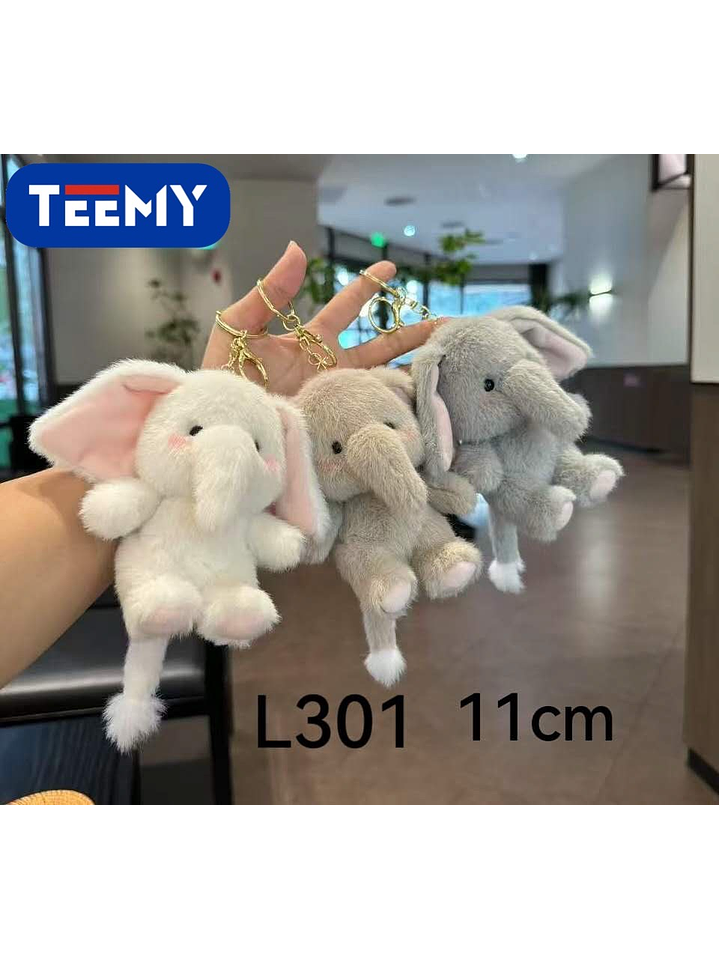 LLAVERO PELUCHE ELEFANTE 11 CM  PAQUETE 12 PIEZAS 1