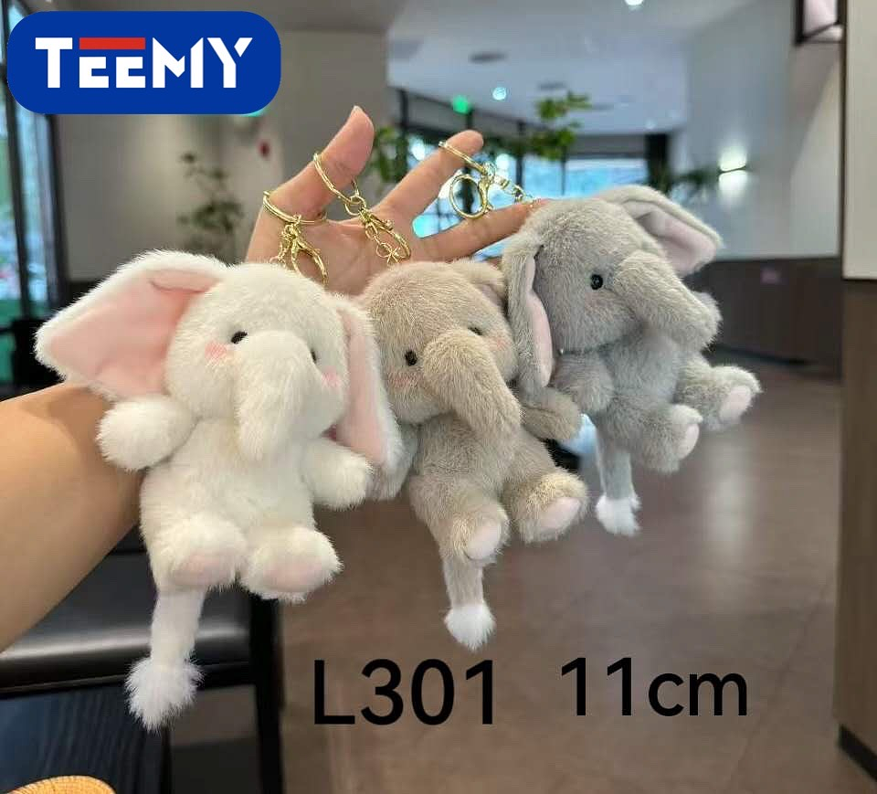 LLAVERO PELUCHE ELEFANTE 11 CM  PAQUETE 12 PIEZAS (L301) 1