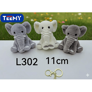 LLAVERO PELUCHE ELEFANTE 11 CM  PAQUETE 12 PIEZAS