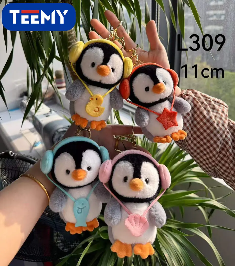 LLAVERO PELUCHE PINGUINO 11 CM PAQUETE 12 PIEZAS (L309) 1