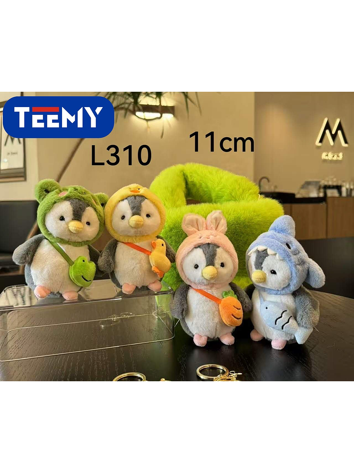 LLAVERO PELUCHE PINGUINO 11 CM PAQUETE 12 PIEZAS 1