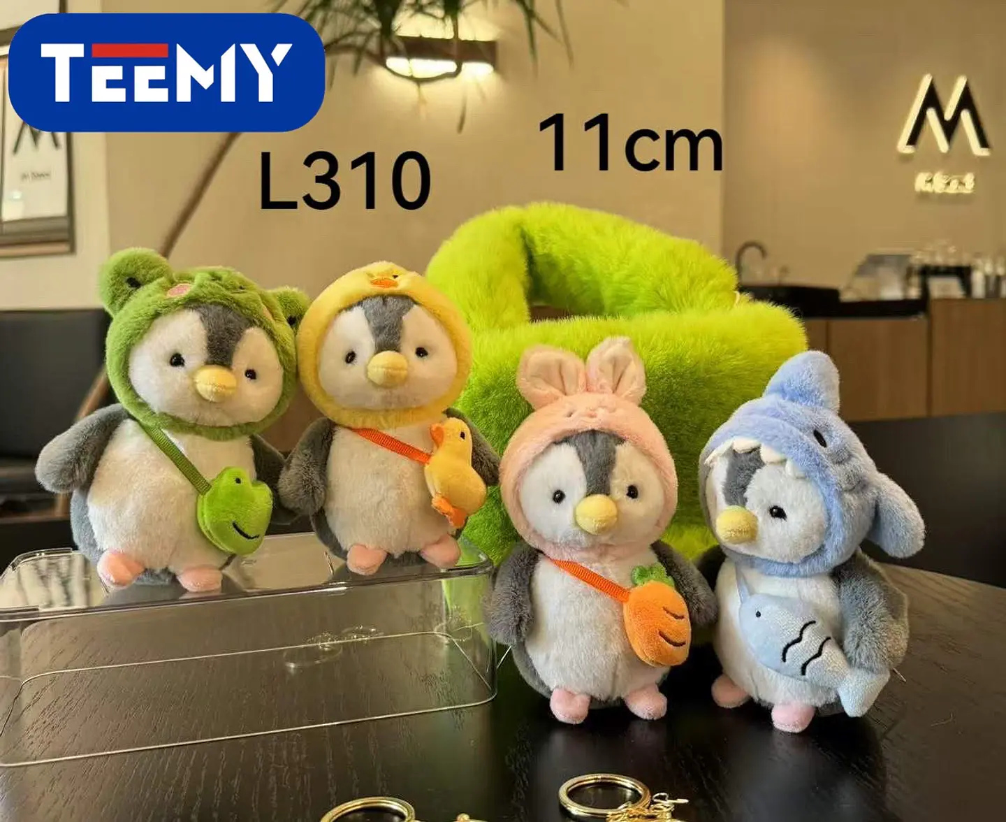 LLAVERO PELUCHE PINGUINO 11 CM PAQUETE 12 PIEZAS (L310) 1