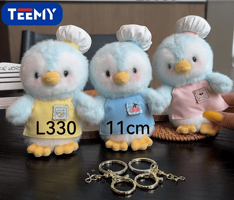LLAVERO PELUCHE PINGUINO 11 CM PAQUETE 12 PIEZAS (L330)