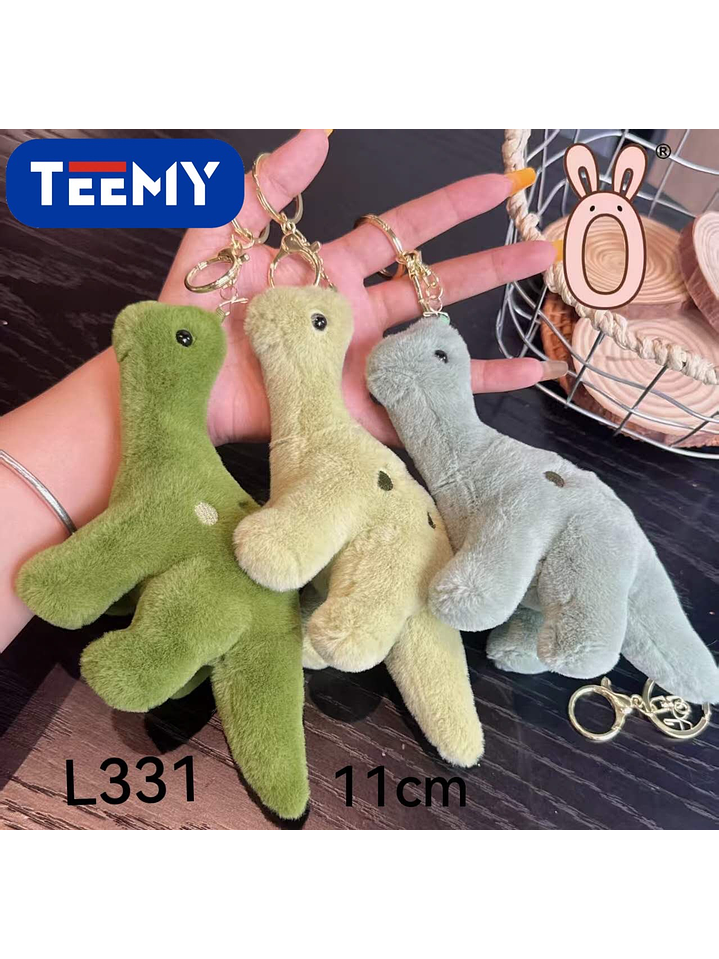LLAVERO PELUCHE DINOSAURIO 11 CM PAQUETE 12 PIEZAS 1