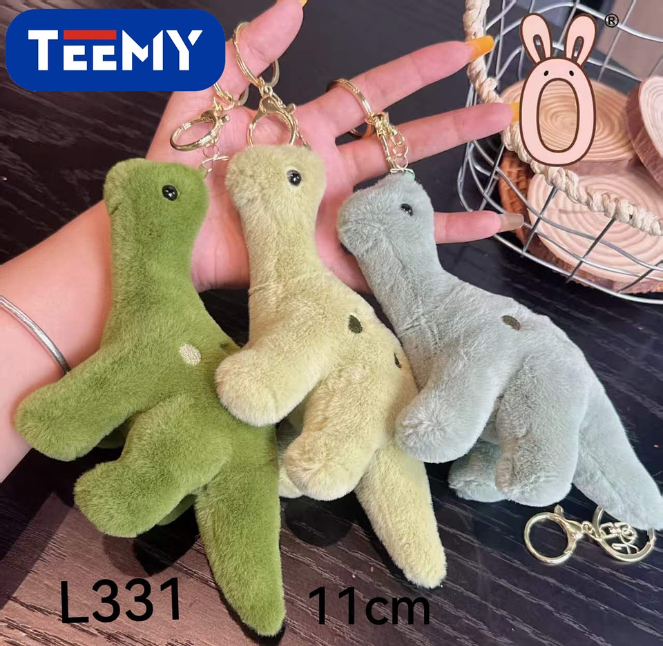 LLAVERO PELUCHE DINOSAURIO 11 CM PAQUETE 12 PIEZAS (L331) 1