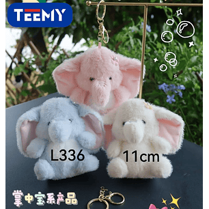 LLAVERO PELUCHE ELEFANTE 11 CM  PAQUETE 12 PIEZAS