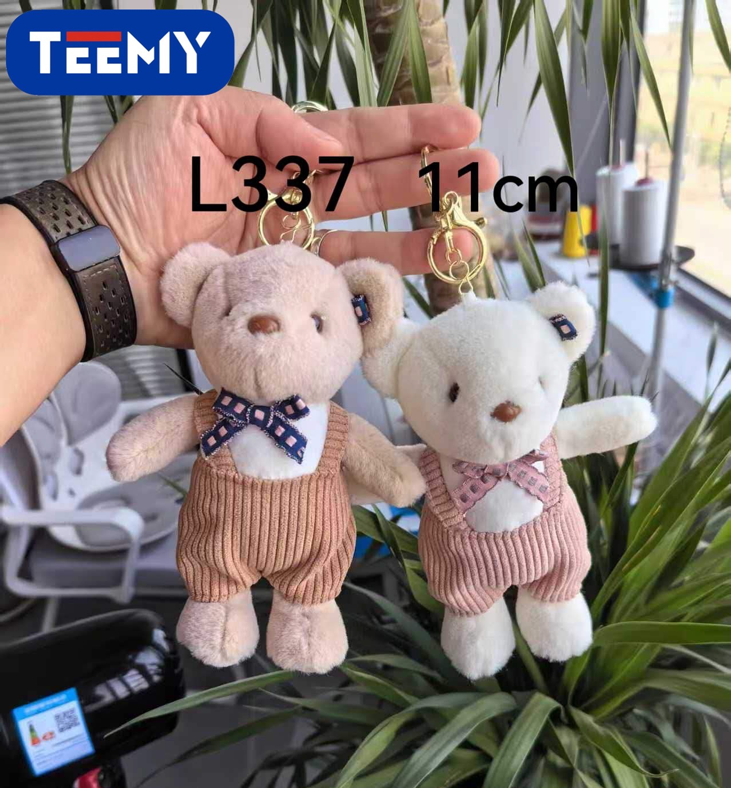 LLAVERO PELUCHE OSO 11 CM PAQUETE 12 PIEZAS (L337) 1