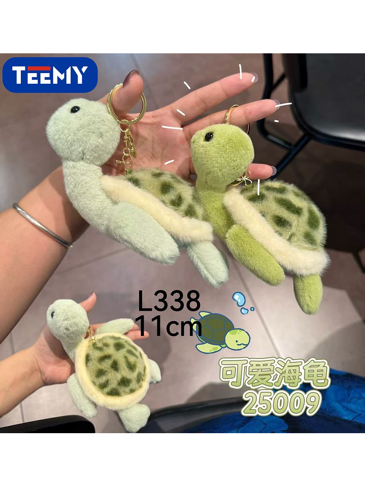 LLAVERO PELUCHE TORTUGA 11 CM PAQUETE 12 PIEZAS 1
