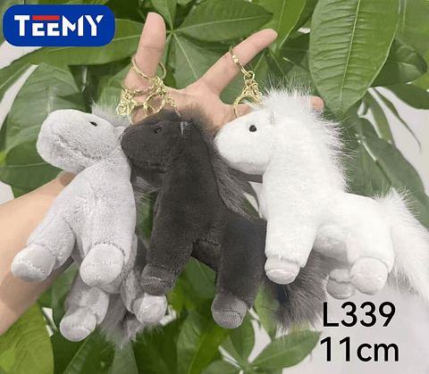 LLAVERO PELUCHE CABALLO 11 CM PAQUETE 12 PIEZAS (L339)