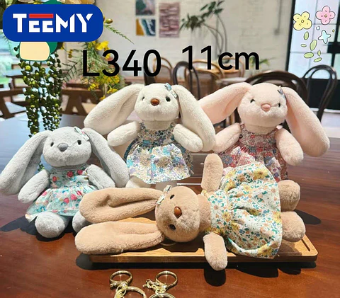 LLAVERO PELUCHE CONEJO 11 CM PAQUETE 12 PIEZAS (L340)