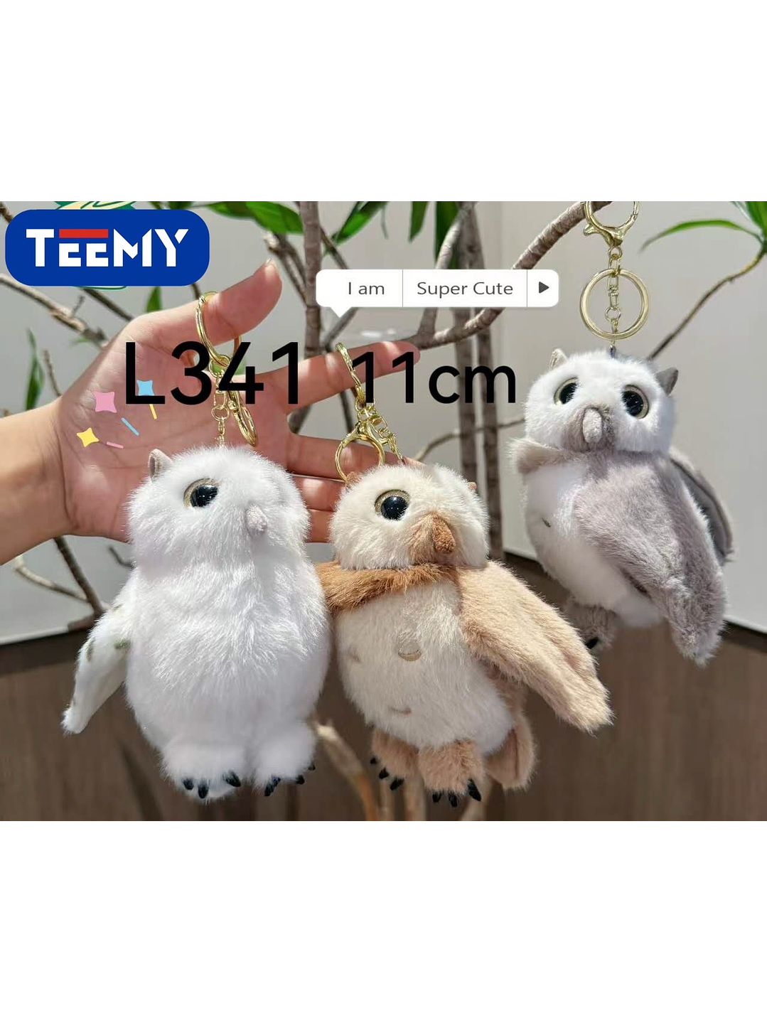 LLAVERO PELUCHE BUHO 11CM PAQUETE 12 PIEZAS  1