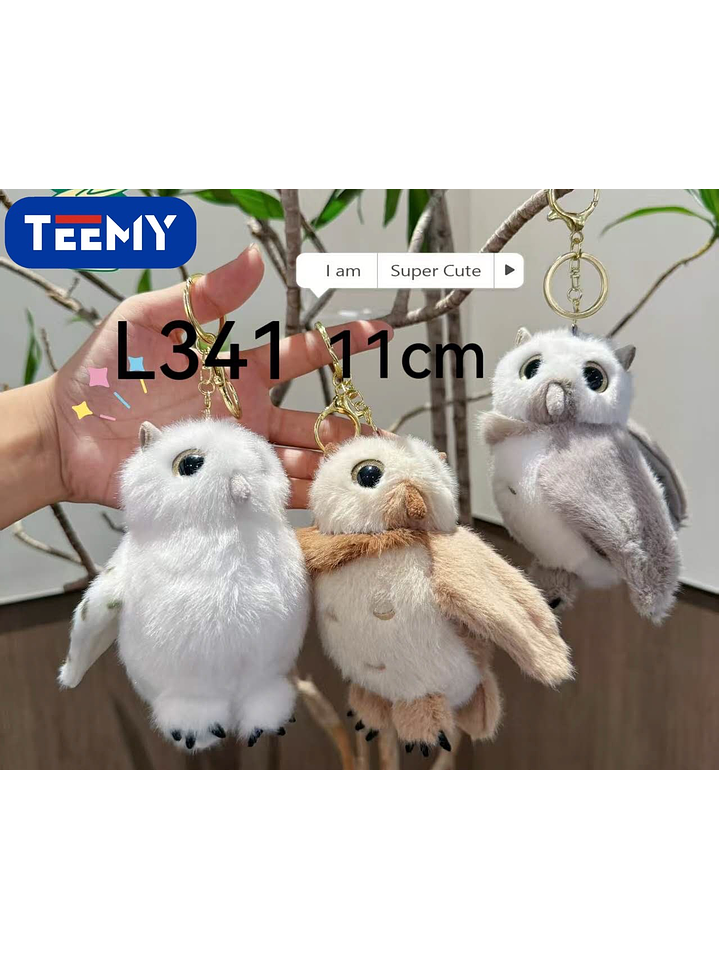 LLAVERO PELUCHE BUHO 11CM PAQUETE 12 PIEZAS  1