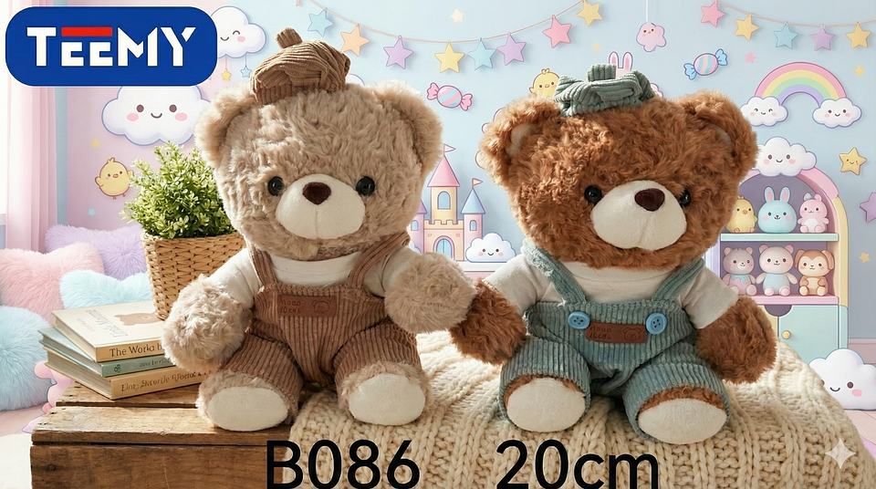 PELUCHE OSO 20 CM  , PRECIO PUBLICADO ES AL POR MAYOR Y DEBEN SER 3 UNIDADES DEL MISMO  (B086) 1