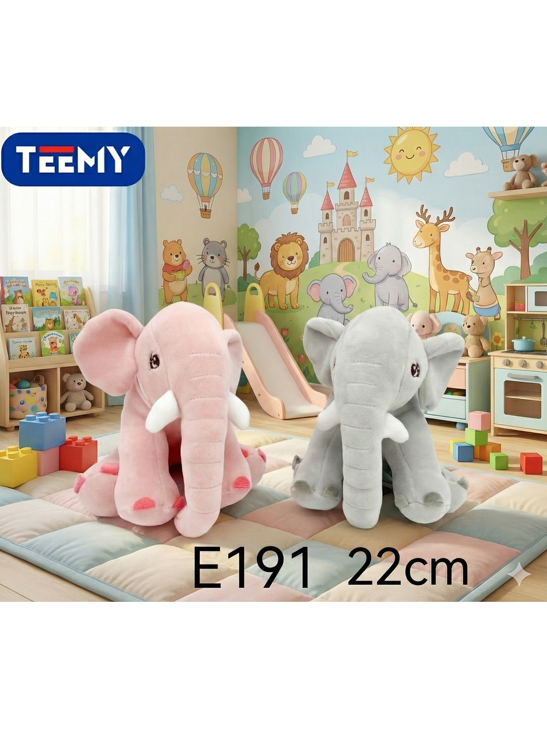 PELUCHE ELEFANTE 22 CM  , PRECIO PUBLICADO ES AL POR MAYOR Y DEBEN SER 3 UNIDADES DEL MISMO  1