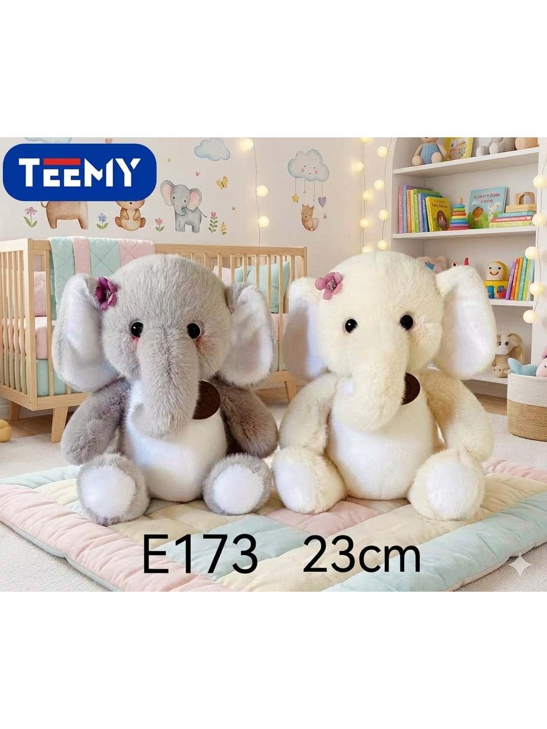 PELUCHE ELEFANTE 23 CM , PRECIO PUBLICADO ES AL POR MAYOR Y DEBEN SER 3 UNIDADES DEL MISMO  1
