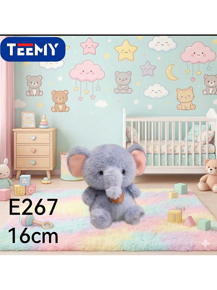 PELUCHE ELEFANTE 16 CM, PRECIO PUBLICADO ES AL POR MAYOR Y DEBEN SER 3 UNIDADES DEL MISMO  1