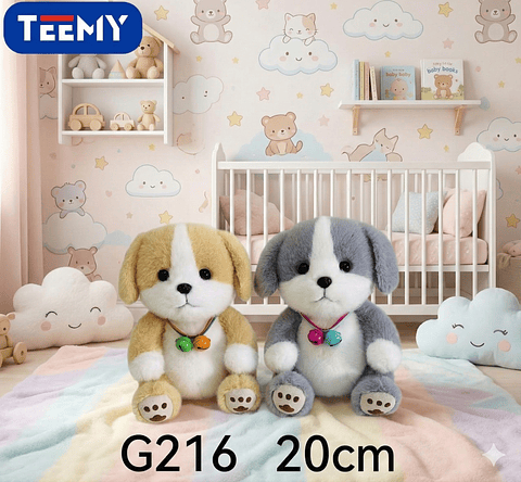 PELUCHE PERRO 20 CM, PRECIO PUBLICADO ES AL POR MAYOR Y DEBEN SER 3 UNIDADES DEL MISMO  (G216)